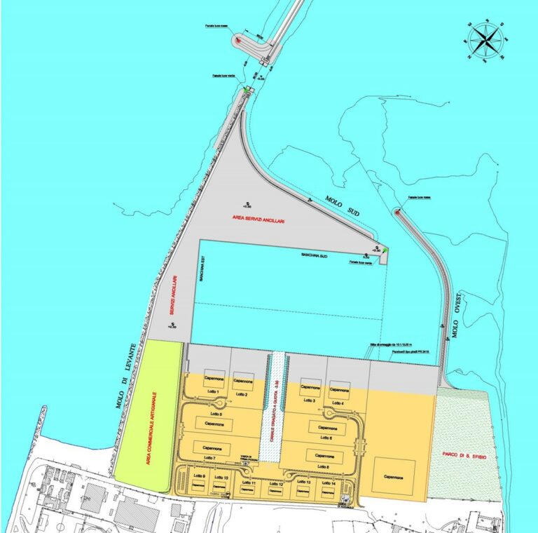 Porto canale Cagliari – distretto della cantieristica nautica planimetria