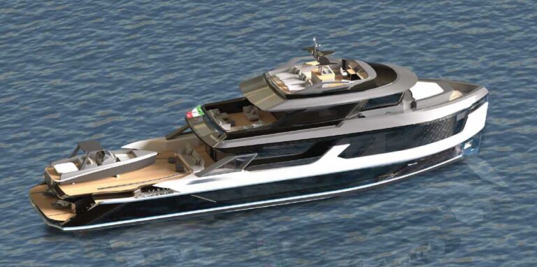Unique Yachts progetto Ml110 dall’alto –