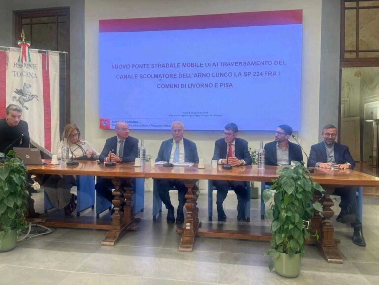 Ponte mobile Scolmatore incontro in Regione Toscana